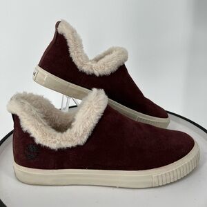 Timberland Womens BURGUNDY Suede‎ Skyla Bay Warm Lined Slip-On